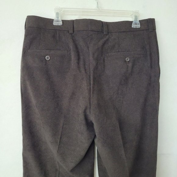 Linea Naturale Pant Men 35 Brown Lightweight Corduroy Dress Trouser Unhemmed New - Picture 5 of 12